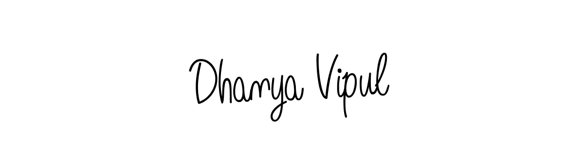 You should practise on your own different ways (Angelique-Rose-font-FFP) to write your name (Dhanya Vipul) in signature. don't let someone else do it for you. Dhanya Vipul signature style 5 images and pictures png