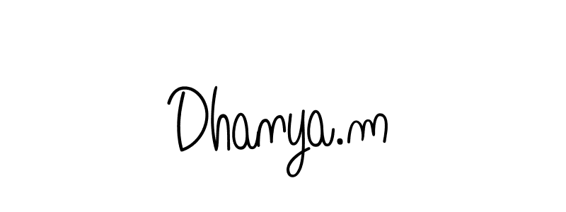 How to make Dhanya.m name signature. Use Angelique-Rose-font-FFP style for creating short signs online. This is the latest handwritten sign. Dhanya.m signature style 5 images and pictures png