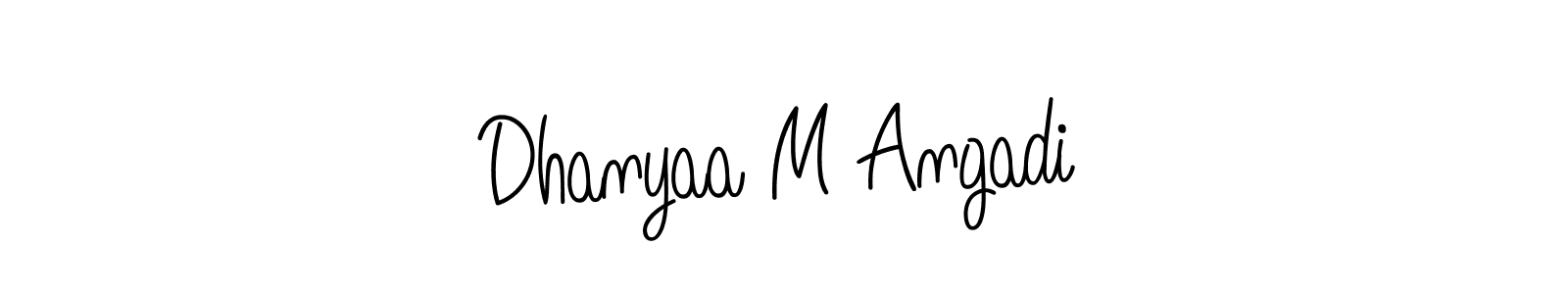 Make a short Dhanyaa M Angadi signature style. Manage your documents anywhere anytime using Angelique-Rose-font-FFP. Create and add eSignatures, submit forms, share and send files easily. Dhanyaa M Angadi signature style 5 images and pictures png