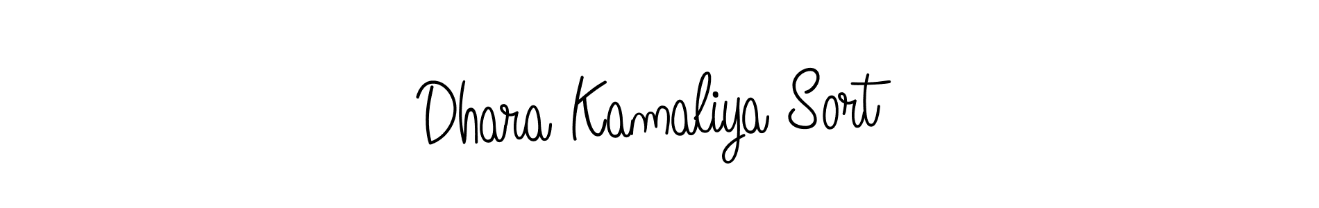 Create a beautiful signature design for name Dhara Kamaliya Sort. With this signature (Angelique-Rose-font-FFP) fonts, you can make a handwritten signature for free. Dhara Kamaliya Sort signature style 5 images and pictures png