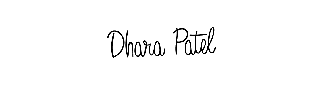 Make a beautiful signature design for name Dhara Patel. With this signature (Angelique-Rose-font-FFP) style, you can create a handwritten signature for free. Dhara Patel signature style 5 images and pictures png