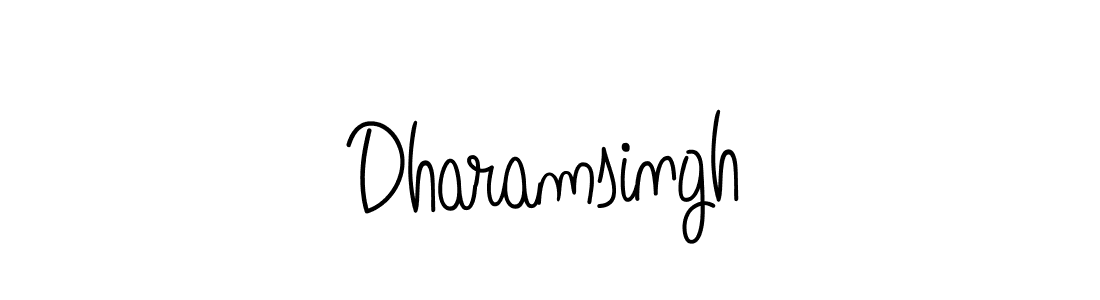 Make a beautiful signature design for name Dharamsingh. With this signature (Angelique-Rose-font-FFP) style, you can create a handwritten signature for free. Dharamsingh signature style 5 images and pictures png