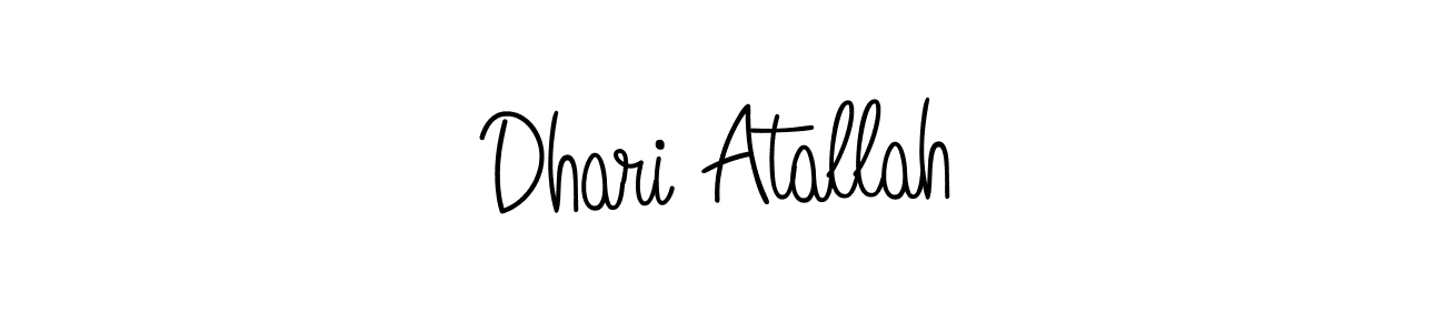 Use a signature maker to create a handwritten signature online. With this signature software, you can design (Angelique-Rose-font-FFP) your own signature for name Dhari Atallah. Dhari Atallah signature style 5 images and pictures png