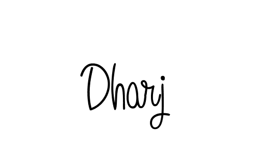 How to make Dharj name signature. Use Angelique-Rose-font-FFP style for creating short signs online. This is the latest handwritten sign. Dharj signature style 5 images and pictures png