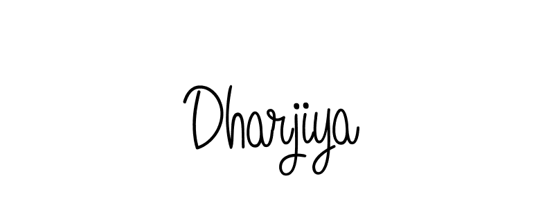 Use a signature maker to create a handwritten signature online. With this signature software, you can design (Angelique-Rose-font-FFP) your own signature for name Dharjiya. Dharjiya signature style 5 images and pictures png