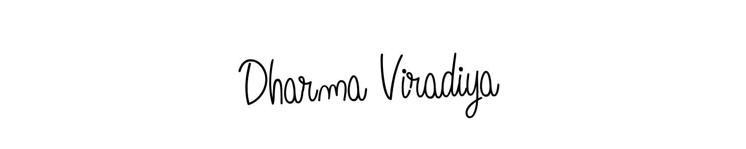 Make a beautiful signature design for name Dharma Viradiya. With this signature (Angelique-Rose-font-FFP) style, you can create a handwritten signature for free. Dharma Viradiya signature style 5 images and pictures png