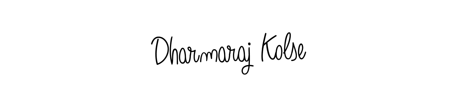 Create a beautiful signature design for name Dharmaraj Kolse. With this signature (Angelique-Rose-font-FFP) fonts, you can make a handwritten signature for free. Dharmaraj Kolse signature style 5 images and pictures png