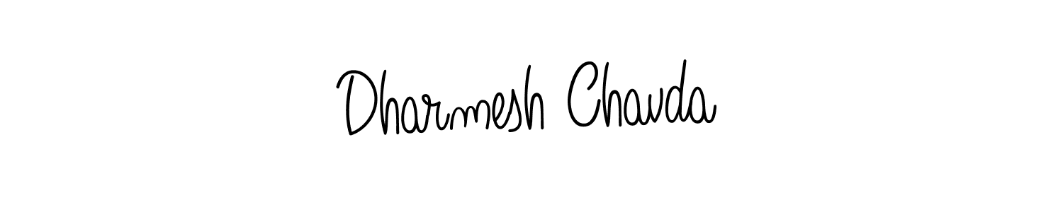Create a beautiful signature design for name Dharmesh Chavda. With this signature (Angelique-Rose-font-FFP) fonts, you can make a handwritten signature for free. Dharmesh Chavda signature style 5 images and pictures png