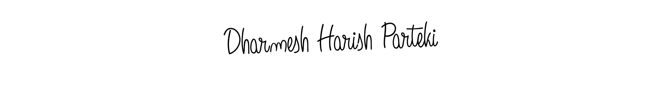 You should practise on your own different ways (Angelique-Rose-font-FFP) to write your name (Dharmesh Harish Parteki) in signature. don't let someone else do it for you. Dharmesh Harish Parteki signature style 5 images and pictures png