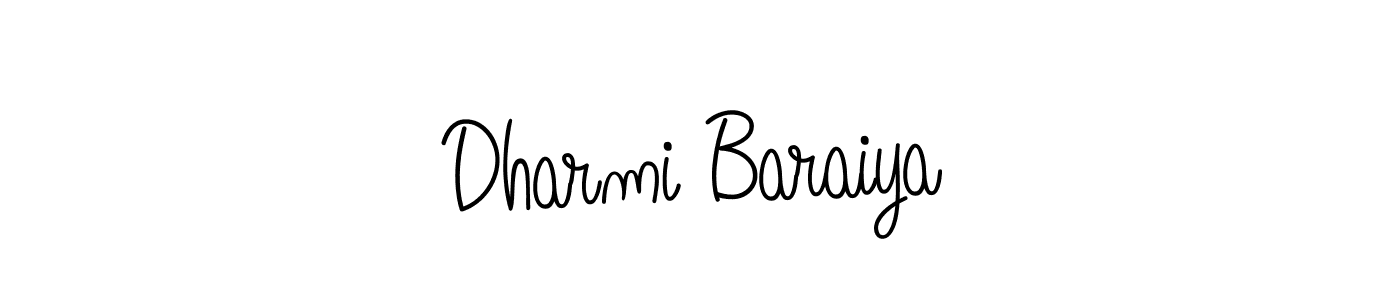 Make a beautiful signature design for name Dharmi Baraiya. With this signature (Angelique-Rose-font-FFP) style, you can create a handwritten signature for free. Dharmi Baraiya signature style 5 images and pictures png