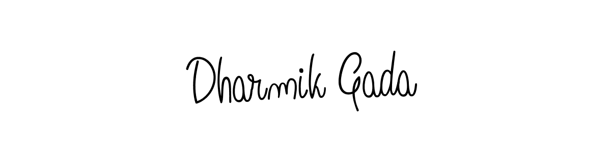 How to make Dharmik Gada name signature. Use Angelique-Rose-font-FFP style for creating short signs online. This is the latest handwritten sign. Dharmik Gada signature style 5 images and pictures png