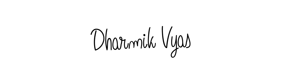 You should practise on your own different ways (Angelique-Rose-font-FFP) to write your name (Dharmik Vyas) in signature. don't let someone else do it for you. Dharmik Vyas signature style 5 images and pictures png