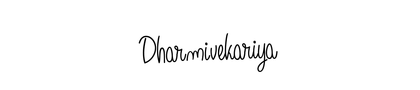 Design your own signature with our free online signature maker. With this signature software, you can create a handwritten (Angelique-Rose-font-FFP) signature for name Dharmivekariya. Dharmivekariya signature style 5 images and pictures png
