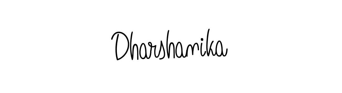 Use a signature maker to create a handwritten signature online. With this signature software, you can design (Angelique-Rose-font-FFP) your own signature for name Dharshanika. Dharshanika signature style 5 images and pictures png