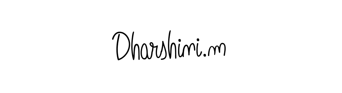 The best way (Angelique-Rose-font-FFP) to make a short signature is to pick only two or three words in your name. The name Dharshini.m include a total of six letters. For converting this name. Dharshini.m signature style 5 images and pictures png