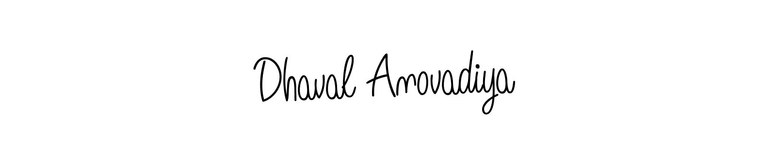 Make a beautiful signature design for name Dhaval Anovadiya. With this signature (Angelique-Rose-font-FFP) style, you can create a handwritten signature for free. Dhaval Anovadiya signature style 5 images and pictures png