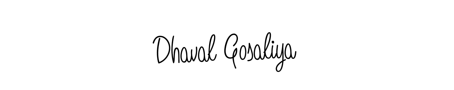 Design your own signature with our free online signature maker. With this signature software, you can create a handwritten (Angelique-Rose-font-FFP) signature for name Dhaval Gosaliya. Dhaval Gosaliya signature style 5 images and pictures png