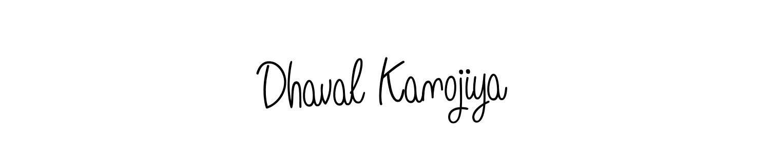 You should practise on your own different ways (Angelique-Rose-font-FFP) to write your name (Dhaval Kanojiya) in signature. don't let someone else do it for you. Dhaval Kanojiya signature style 5 images and pictures png