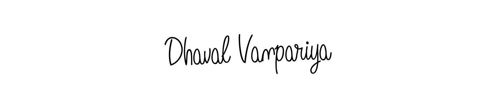 How to make Dhaval Vanpariya name signature. Use Angelique-Rose-font-FFP style for creating short signs online. This is the latest handwritten sign. Dhaval Vanpariya signature style 5 images and pictures png