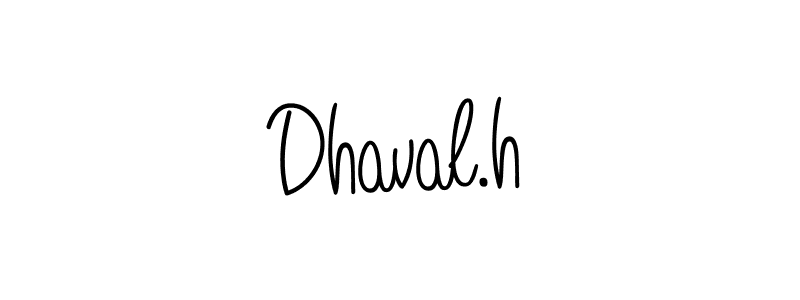 How to make Dhaval.h name signature. Use Angelique-Rose-font-FFP style for creating short signs online. This is the latest handwritten sign. Dhaval.h signature style 5 images and pictures png