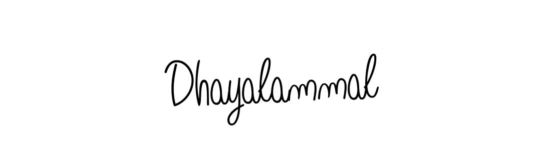 Use a signature maker to create a handwritten signature online. With this signature software, you can design (Angelique-Rose-font-FFP) your own signature for name Dhayalammal. Dhayalammal signature style 5 images and pictures png