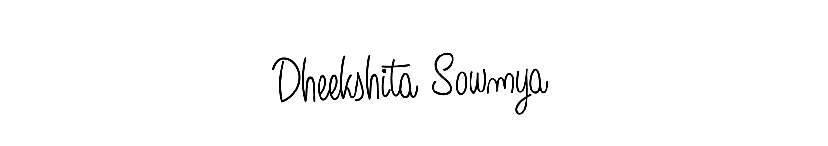 Create a beautiful signature design for name Dheekshita Sowmya. With this signature (Angelique-Rose-font-FFP) fonts, you can make a handwritten signature for free. Dheekshita Sowmya signature style 5 images and pictures png