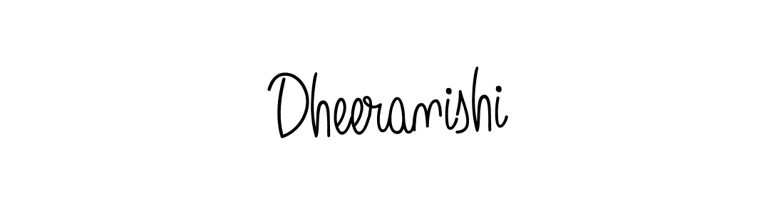 Use a signature maker to create a handwritten signature online. With this signature software, you can design (Angelique-Rose-font-FFP) your own signature for name Dheeranishi. Dheeranishi signature style 5 images and pictures png