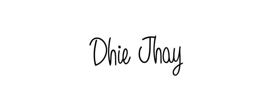 You should practise on your own different ways (Angelique-Rose-font-FFP) to write your name (Dhie Jhay) in signature. don't let someone else do it for you. Dhie Jhay signature style 5 images and pictures png