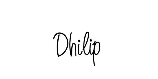 Use a signature maker to create a handwritten signature online. With this signature software, you can design (Angelique-Rose-font-FFP) your own signature for name Dhilip. Dhilip signature style 5 images and pictures png