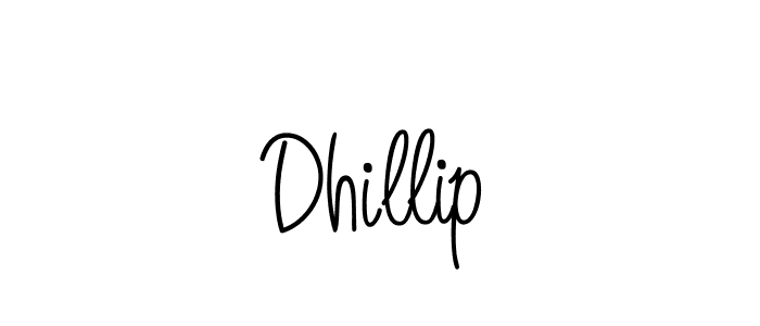 Design your own signature with our free online signature maker. With this signature software, you can create a handwritten (Angelique-Rose-font-FFP) signature for name Dhillip. Dhillip signature style 5 images and pictures png