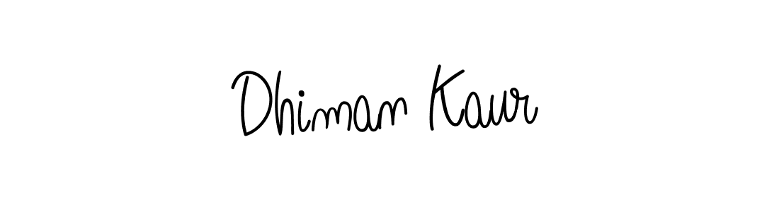 The best way (Angelique-Rose-font-FFP) to make a short signature is to pick only two or three words in your name. The name Dhiman Kaur include a total of six letters. For converting this name. Dhiman Kaur signature style 5 images and pictures png