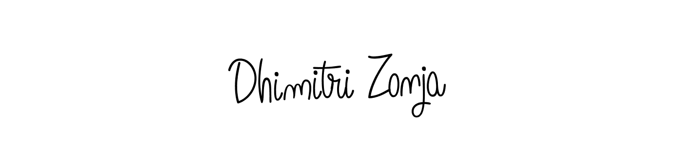 Dhimitri Zonja stylish signature style. Best Handwritten Sign (Angelique-Rose-font-FFP) for my name. Handwritten Signature Collection Ideas for my name Dhimitri Zonja. Dhimitri Zonja signature style 5 images and pictures png