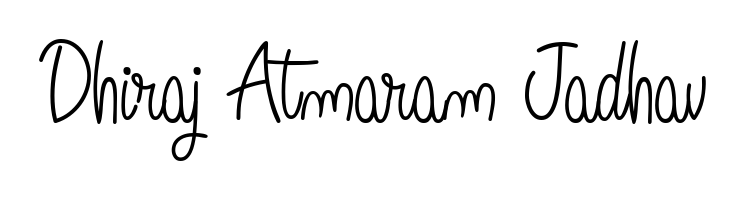 The Angelique-Rose-font-FFP handwriting style adds charm and authenticity to name Dhiraj Atmaram Jadhav. A wonderful choice for personal thank-you notes. Dhiraj Atmaram Jadhav signature style 5 images and pictures png