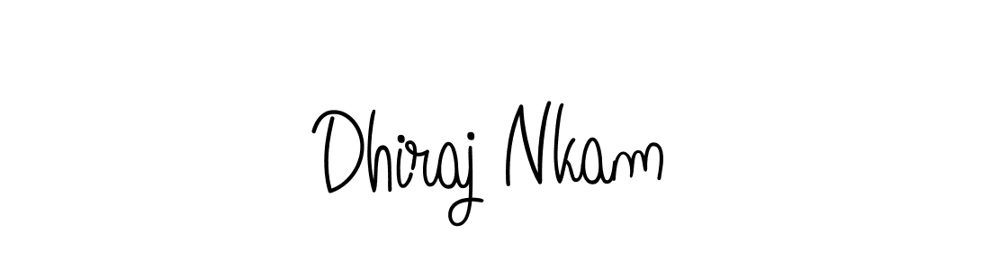You should practise on your own different ways (Angelique-Rose-font-FFP) to write your name (Dhiraj Nkam) in signature. don't let someone else do it for you. Dhiraj Nkam signature style 5 images and pictures png