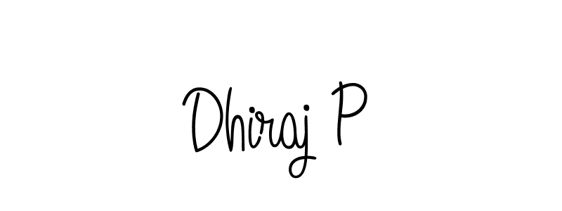 How to make Dhiraj P name signature. Use Angelique-Rose-font-FFP style for creating short signs online. This is the latest handwritten sign. Dhiraj P signature style 5 images and pictures png