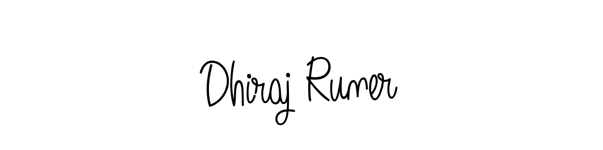 The best way (Angelique-Rose-font-FFP) to make a short signature is to pick only two or three words in your name. The name Dhiraj Runer include a total of six letters. For converting this name. Dhiraj Runer signature style 5 images and pictures png