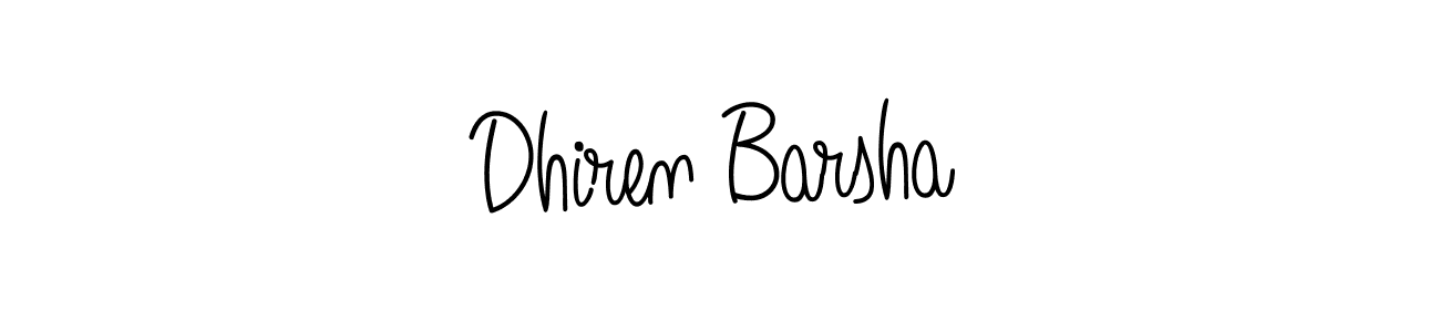 Use a signature maker to create a handwritten signature online. With this signature software, you can design (Angelique-Rose-font-FFP) your own signature for name Dhiren Barsha. Dhiren Barsha signature style 5 images and pictures png