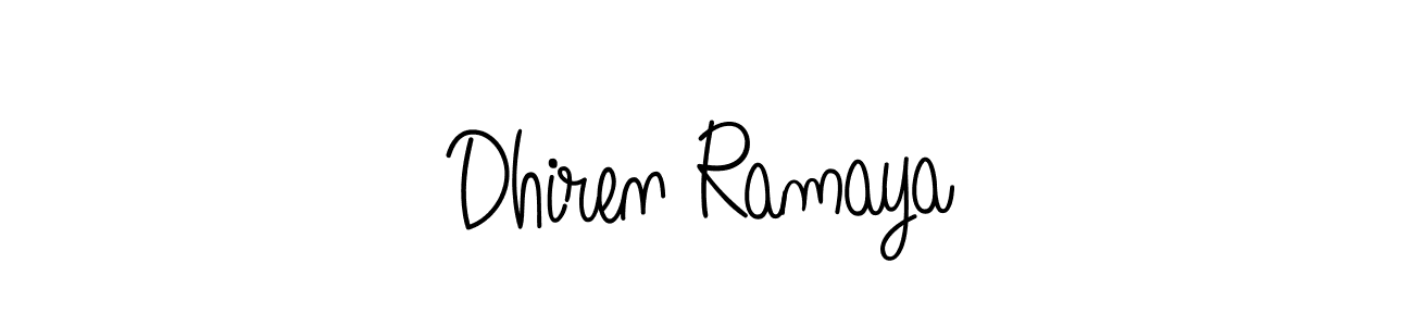 How to make Dhiren Ramaya signature? Angelique-Rose-font-FFP is a professional autograph style. Create handwritten signature for Dhiren Ramaya name. Dhiren Ramaya signature style 5 images and pictures png