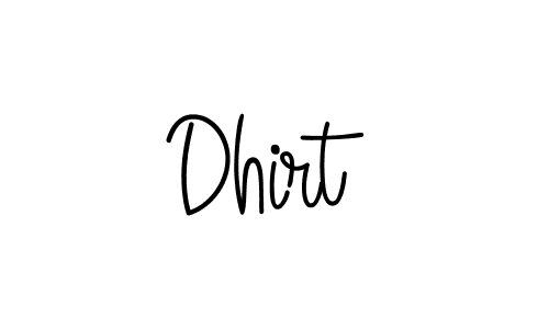 Use a signature maker to create a handwritten signature online. With this signature software, you can design (Angelique-Rose-font-FFP) your own signature for name Dhirt. Dhirt signature style 5 images and pictures png