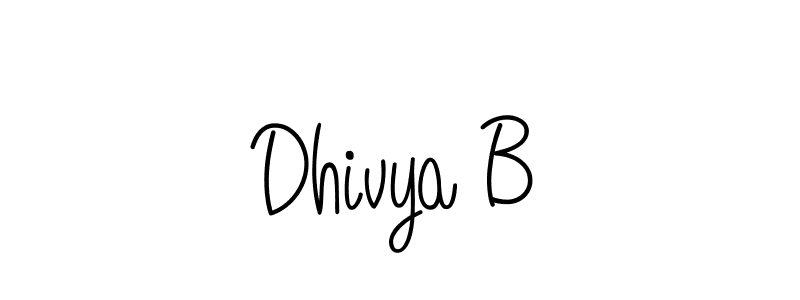 You should practise on your own different ways (Angelique-Rose-font-FFP) to write your name (Dhivya B) in signature. don't let someone else do it for you. Dhivya B signature style 5 images and pictures png