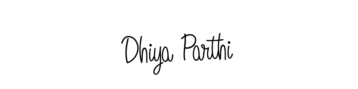 How to make Dhiya Parthi name signature. Use Angelique-Rose-font-FFP style for creating short signs online. This is the latest handwritten sign. Dhiya Parthi signature style 5 images and pictures png