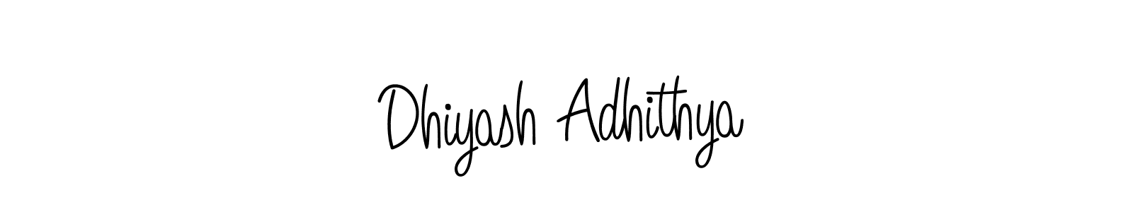 Use a signature maker to create a handwritten signature online. With this signature software, you can design (Angelique-Rose-font-FFP) your own signature for name Dhiyash Adhithya. Dhiyash Adhithya signature style 5 images and pictures png