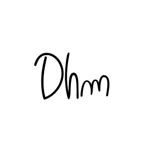 Design your own signature with our free online signature maker. With this signature software, you can create a handwritten (Angelique-Rose-font-FFP) signature for name Dhm. Dhm signature style 5 images and pictures png