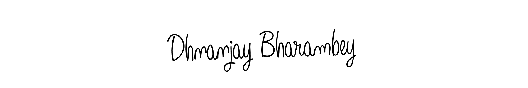 The best way (Angelique-Rose-font-FFP) to make a short signature is to pick only two or three words in your name. The name Dhnanjay Bharambey include a total of six letters. For converting this name. Dhnanjay Bharambey signature style 5 images and pictures png