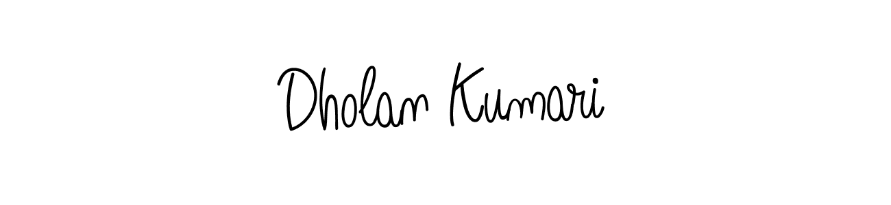 How to make Dholan Kumari name signature. Use Angelique-Rose-font-FFP style for creating short signs online. This is the latest handwritten sign. Dholan Kumari signature style 5 images and pictures png