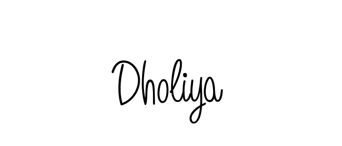 Make a beautiful signature design for name Dholiya. With this signature (Angelique-Rose-font-FFP) style, you can create a handwritten signature for free. Dholiya signature style 5 images and pictures png