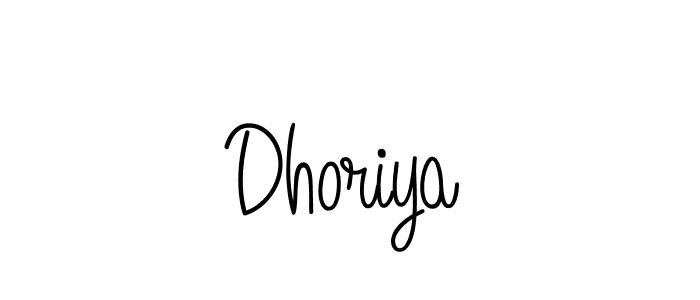 Make a beautiful signature design for name Dhoriya. With this signature (Angelique-Rose-font-FFP) style, you can create a handwritten signature for free. Dhoriya signature style 5 images and pictures png