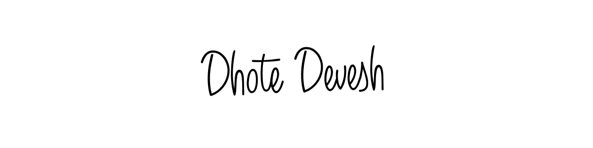 The best way (Angelique-Rose-font-FFP) to make a short signature is to pick only two or three words in your name. The name Dhote Devesh include a total of six letters. For converting this name. Dhote Devesh signature style 5 images and pictures png