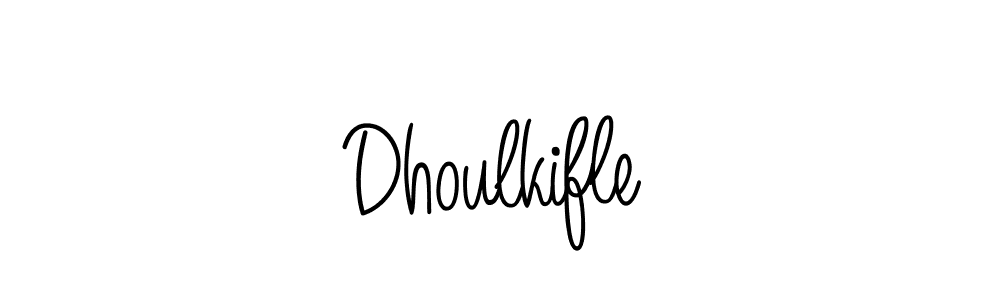 You should practise on your own different ways (Angelique-Rose-font-FFP) to write your name (Dhoulkifle) in signature. don't let someone else do it for you. Dhoulkifle signature style 5 images and pictures png