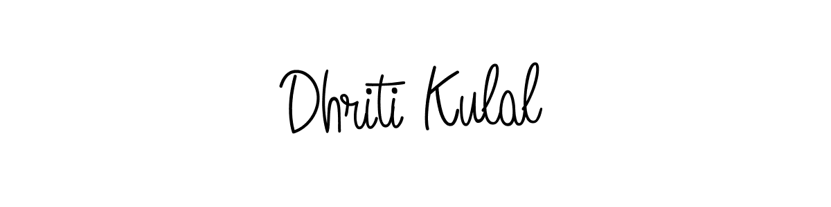 How to make Dhriti Kulal name signature. Use Angelique-Rose-font-FFP style for creating short signs online. This is the latest handwritten sign. Dhriti Kulal signature style 5 images and pictures png